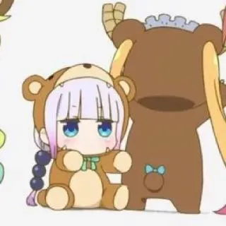☁️ Kanna Kamui Miss Kobayashi's Dragon Maid Anime, Drago, Carino, Kawaii, Cartone animato, Personaggio, Kanna Kamui telegram sticker