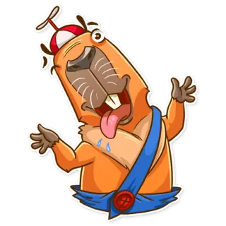 😜 การ์ตูน, ตัวละคร, สัตว์, ตลก, น่ารัก telegram sticker