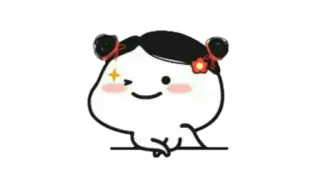 🍢 かわいい, 漫画, 女の子, キャラクター, ウインク, 絵文字 telegram sticker