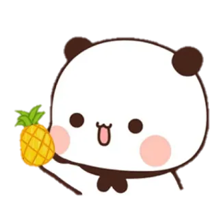 🍍 Panda, Dibujos animados, Piña, Lindo, Kawaii whatsapp sticker