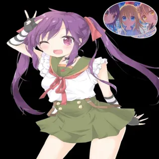 ✌️ Azuki Kikkawa Anime, Mädchen, Süß, Manga, Kawaii, Charakter whatsapp sticker