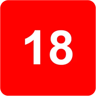 🟥 18 age, number, red telegram sticker