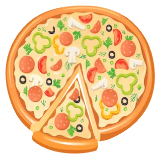 🍕 pizza, comida, italiano, pepperoni, verduras telegram sticker