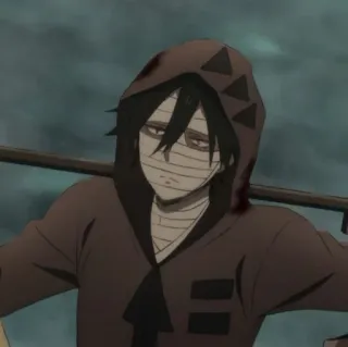 🦇 Zack Angels of Death Anime, Karakter, Manga, Horor, Gore, Perban, Hoodie telegram sticker