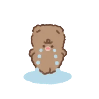 💕 ours, pleurer, triste, dessin animé, sticker, larmes telegram sticker