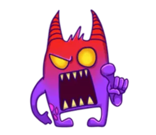 😡 monster, cartoon, aufkleber, kreatur, teufel, dämon, wütend whatsapp sticker