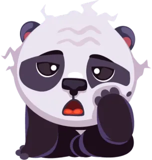 😲 Panda, Triste, Fofo, Desenho animado, Animal telegram sticker