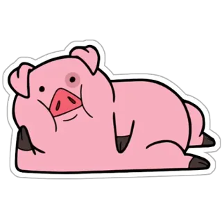 🤔 Waddles Gravity Falls pig, animal, cartoon, character, waddles, gravity falls telegram sticker