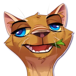 😜 gato, dibujo animado, animal, meme, divertido, cara de gato, ilustración telegram sticker