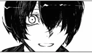 🕷 Anime, Manga, Ritratto, Bianco e nero, Personaggio, Volto telegram sticker