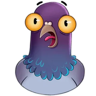 😲 pigeon, bird, cartoon, animal telegram sticker