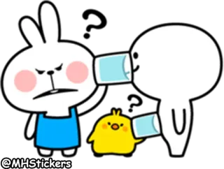 😑 @MHStickers กระต่าย, การ์ตูน, สัตว์, การสื่อสาร, สติกเกอร์ telegram sticker