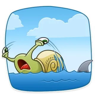 🏊 escargot, requin, eau, dessin animé, danger, mer, océan telegram sticker