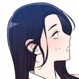 🖤 mulher, desenho animado, retrato, pessoa, ilustração whatsapp sticker