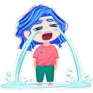 😭 khóc, buồn, cảm xúc, nước mắt, hoạt hình, nhãn dán telegram sticker