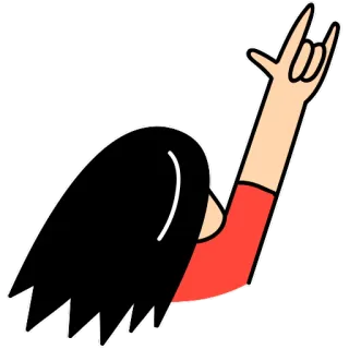 🤟 Rock on, Gesto mano, Cuernos diablo, Rock and roll, Pegatina whatsapp sticker