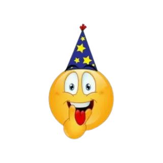 🥳 Emoji, Cappello da festa, Gesto offensivo, Lingua, Linguaccia, Dito medio telegram sticker