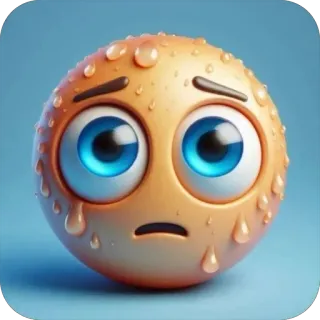 🫥 Emoji, Sudore, Ansia, Preoccupato, Emozione, Faccia telegram sticker