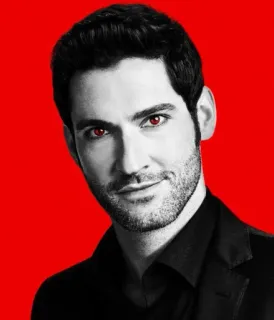🙂 Lucifer devil, supernatural, fantasy, man, red eyes, suit telegram sticker