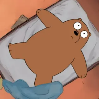 😖 Grizz We Bare Bears Мультфильм, Медведь, Релакс, Спит, Персонаж whatsapp sticker