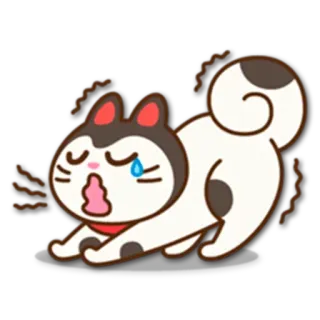 😲 kot, smutny, płaczący, emocjonalny, kreskówka, naklejka telegram sticker