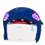 😵‍💫 ballena, mareado, dibujo animado, agotado, animal, criatura marina telegram sticker
