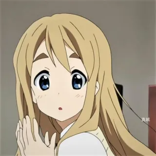 😯 Tsumugi Kotobuki K-On! Anime, Desenho animado, Garota, Kawaii, Bonito, Mugi, K-On telegram sticker