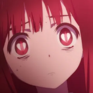 🥺 Anime, Mädchen, rote Haare, Herzaugen whatsapp sticker