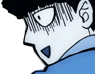😨 Mob Mob Psycho 100 Anime, Mob Psycho 100, Charakter, Schockiert, Ängstlich whatsapp sticker