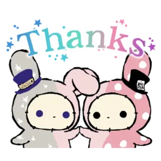 😊 Thanks fofo, coelho, obrigado, apreciação, kawaii whatsapp sticker