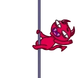 💃 devil, demon, cartoon, cute, character, red, funny telegram sticker