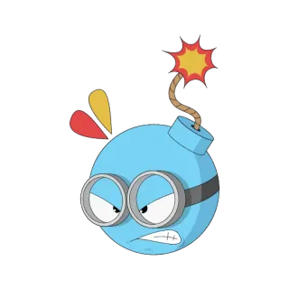 😡 Cartone animato, Bomba, Esplosione, Arrabbiato, Miccia, Fumetto telegram sticker