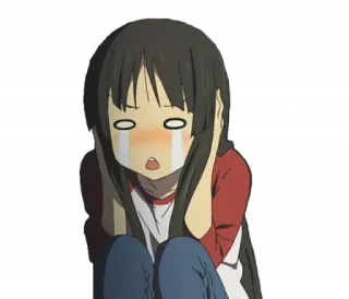😭 anime, chica, llorando, triste, emocional, dibujos animados telegram sticker