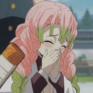 💗 Mitsuri Kanroji Demon Slayer Anime, Demon Slayer, Mitsuri Kanroji, Che Ride, Piangere, Felice whatsapp sticker