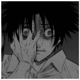 🗯 Anime, Manga, Horror, Beklommenheit, Angst, Gesicht, Verärgert, Skizze whatsapp sticker