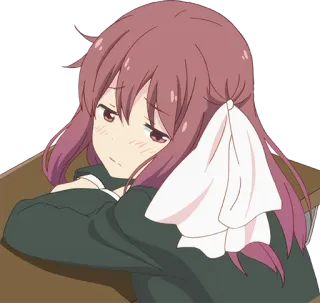 😔 Anime, Garota, Desenho animado, Bonito, Triste, Mangá, Personagem telegram sticker