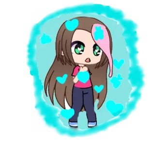 😯 สาวอนิเมะ, คาวาอิ, น่ารัก, หัวใจ, การ์ตูน telegram sticker