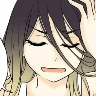 🍙 dessin animé, femme, animé, fatigué, stressé, inquiet telegram sticker