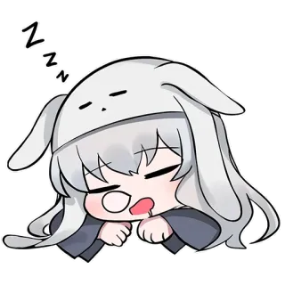 😴 anime, sleeping, cute, chibi, cartoon, bunny, kawaii whatsapp sticker