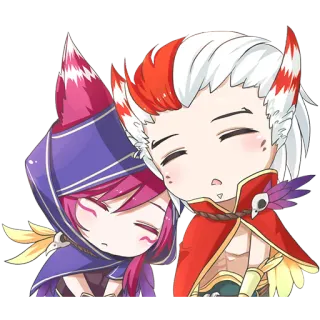 ❤️ Desenho animado, Anime, Fofo, Kawaii, Chibi, Dormindo, Casal whatsapp sticker