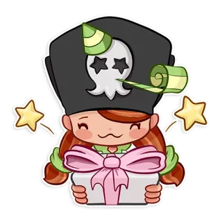 🎁 Pirat, Party, Geschenk, Feier, Cartoon, Sticker, Festlich whatsapp sticker
