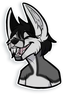 😄 Фурри, Антропоморфный, Животное, Собачий, Мультфильм, Милый telegram sticker