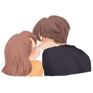 😘 cium, cinta, pasangan, kartun, romantis, kasih sayang telegram sticker