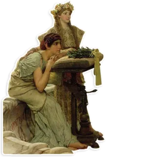 😐 art, women, classical, ancient, ladies, artwork, painting telegram sticker