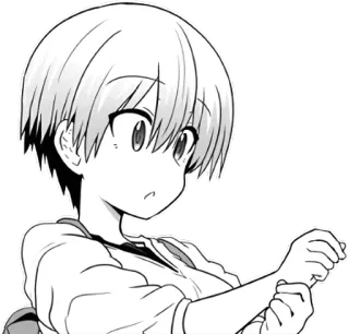 😮 Uzaki Hana Uzaki-chan Wants to Hang Out! Аниме, Манга, Узаки, Uzaki-chan, милая, девушка, мультфильм telegram sticker