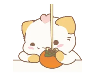 ⭐ Katze, niedlich, kawaii, Aufkleber, Kaki, Herz, Cartoon telegram sticker