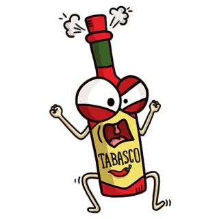 🤬 TABASCO タバスコ, ホットソース, ボトル, 漫画, 食べ物, 怒り telegram sticker