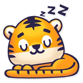 😴 Zzz tigre, dormindo, fofo, animal, zzz, desenho animado, adesivo telegram sticker