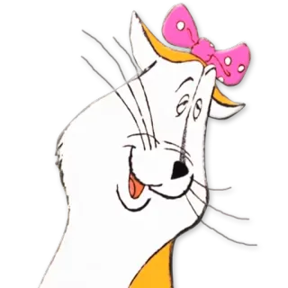 😸 кот, мультфильм, белый, бант whatsapp sticker
