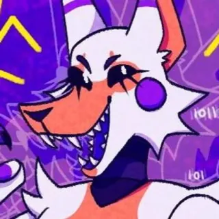 🌟 dibujos animados, zorro, animal, morado, blanco, naranja telegram sticker